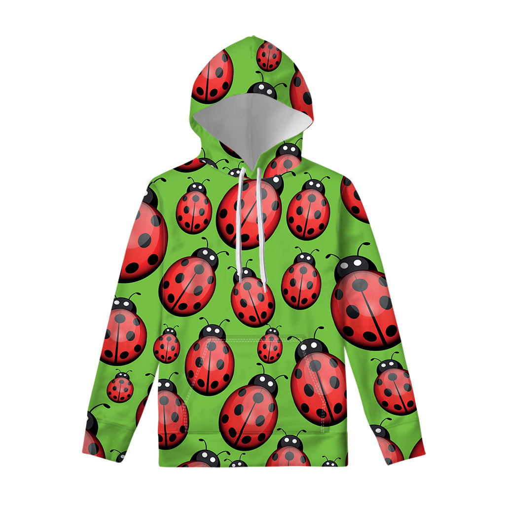 Cute Ladybug Pattern Print Pullover Hoodie