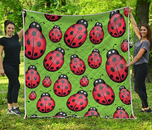 Cute Ladybug Pattern Print Quilt