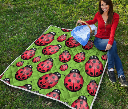 Cute Ladybug Pattern Print Quilt