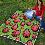 Cute Ladybug Pattern Print Quilt
