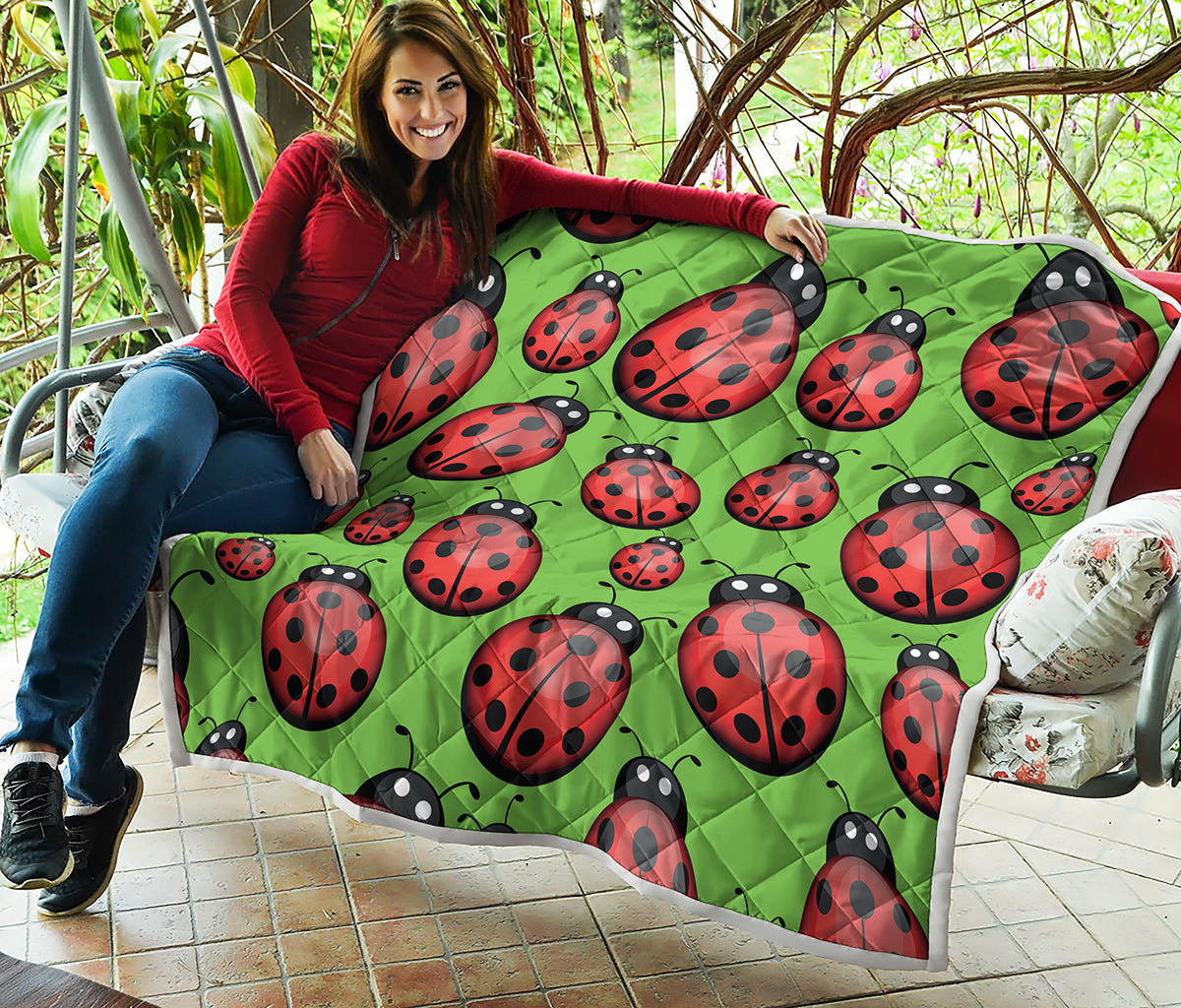 Cute Ladybug Pattern Print Quilt