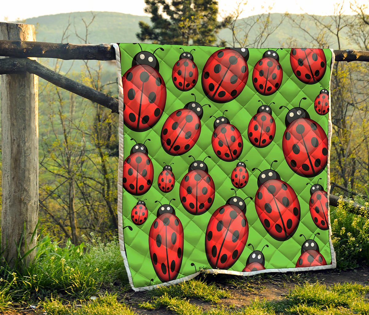 Cute Ladybug Pattern Print Quilt