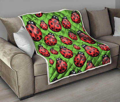 Cute Ladybug Pattern Print Quilt