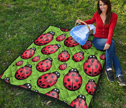 Cute Ladybug Pattern Print Quilt