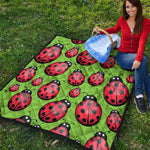 Cute Ladybug Pattern Print Quilt