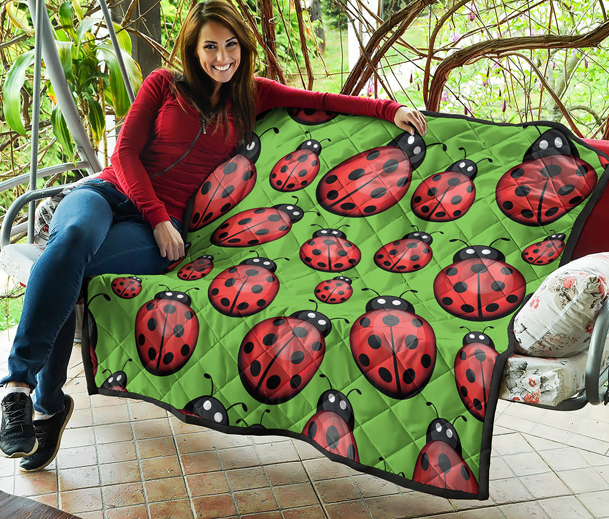 Cute Ladybug Pattern Print Quilt