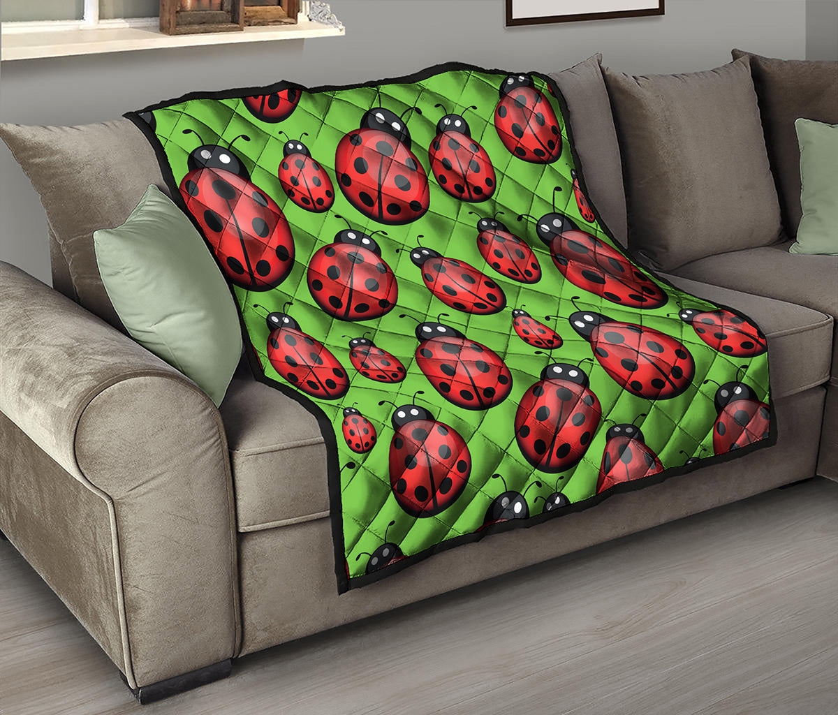 Cute Ladybug Pattern Print Quilt