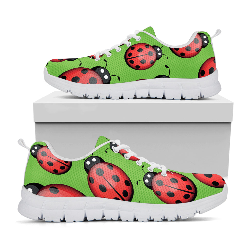 Cute Ladybug Pattern Print White Sneakers