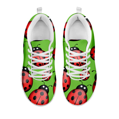 Cute Ladybug Pattern Print White Sneakers