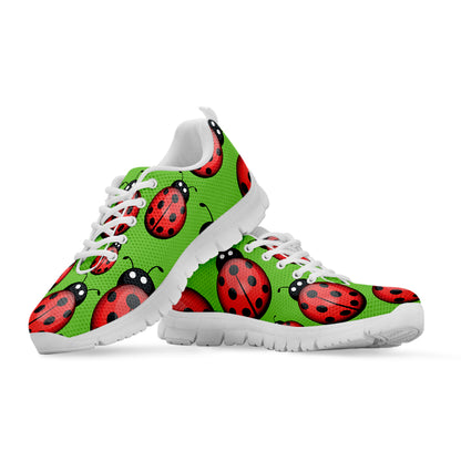 Cute Ladybug Pattern Print White Sneakers
