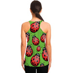 Cute Ladybug Pattern Print Women's Racerback Tank Top