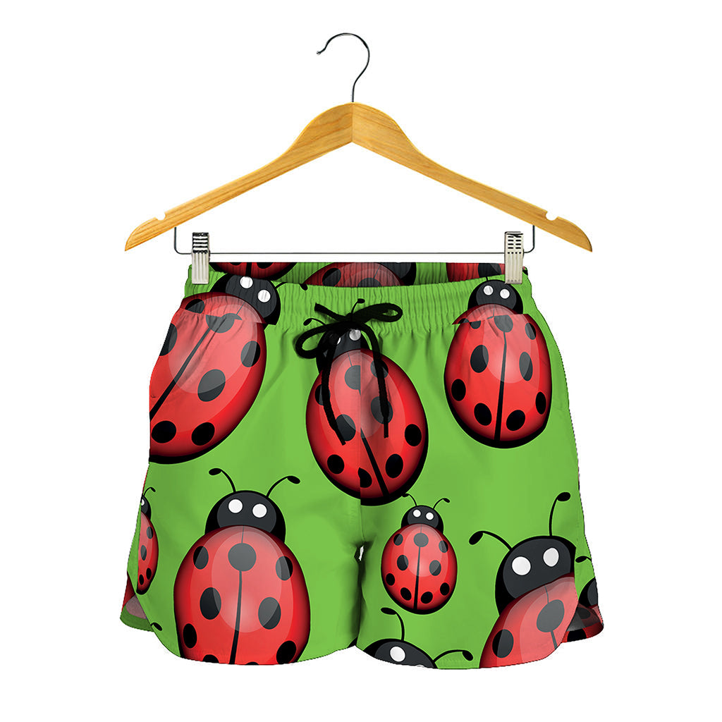 Cute Ladybug Pattern Print Women's Shorts