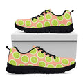 Cute Lime Pattern Print Black Running Shoes