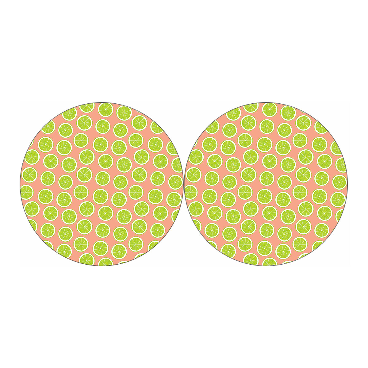 Cute Lime Pattern Print Car Coasters