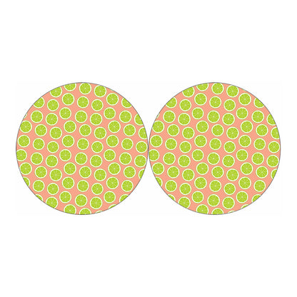 Cute Lime Pattern Print Car Coasters