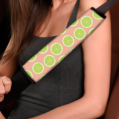 Cute Lime Pattern Print Car Seat Belt Covers