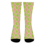 Cute Lime Pattern Print Crew Socks