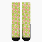 Cute Lime Pattern Print Crew Socks