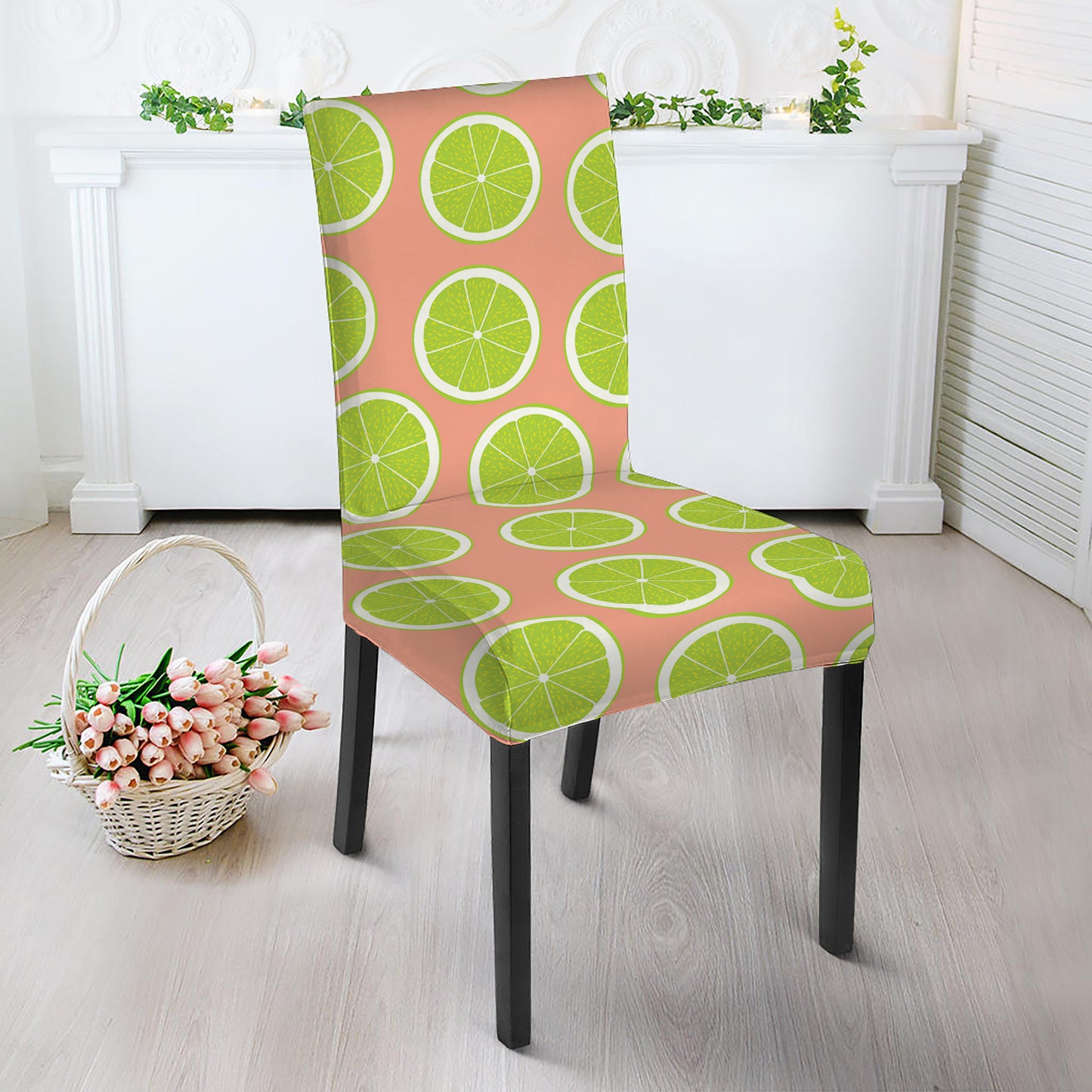 Cute Lime Pattern Print Dining Chair Slipcover