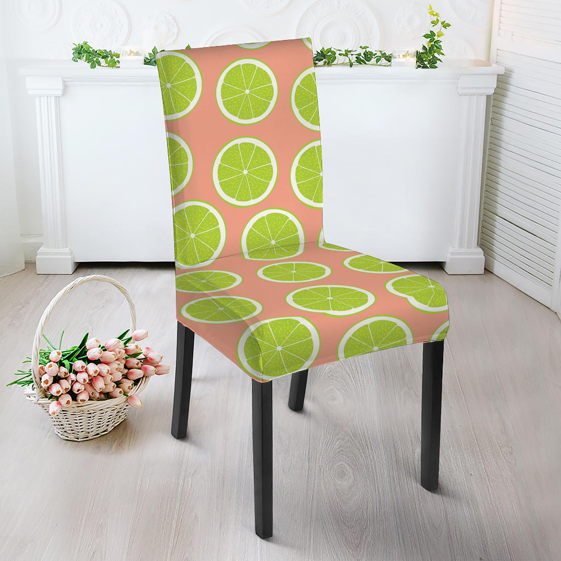 Cute Lime Pattern Print Dining Chair Slipcover