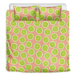 Cute Lime Pattern Print Duvet Cover Bedding Set