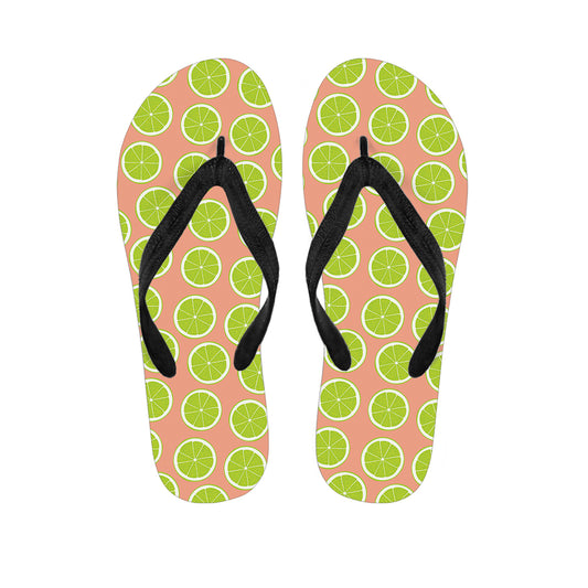 Cute Lime Pattern Print Flip Flops