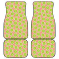 Cute Lime Pattern Print Front and Back Car Floor Mats