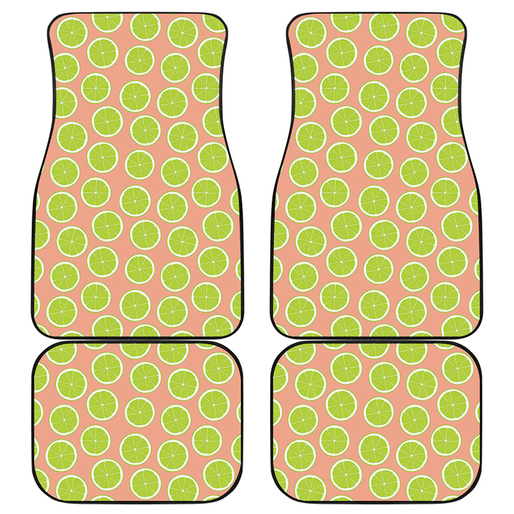 Cute Lime Pattern Print Front and Back Car Floor Mats