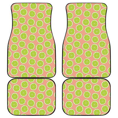 Cute Lime Pattern Print Front and Back Car Floor Mats