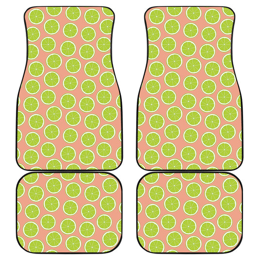 Cute Lime Pattern Print Front and Back Car Floor Mats