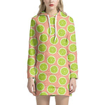 Cute Lime Pattern Print Hoodie Dress