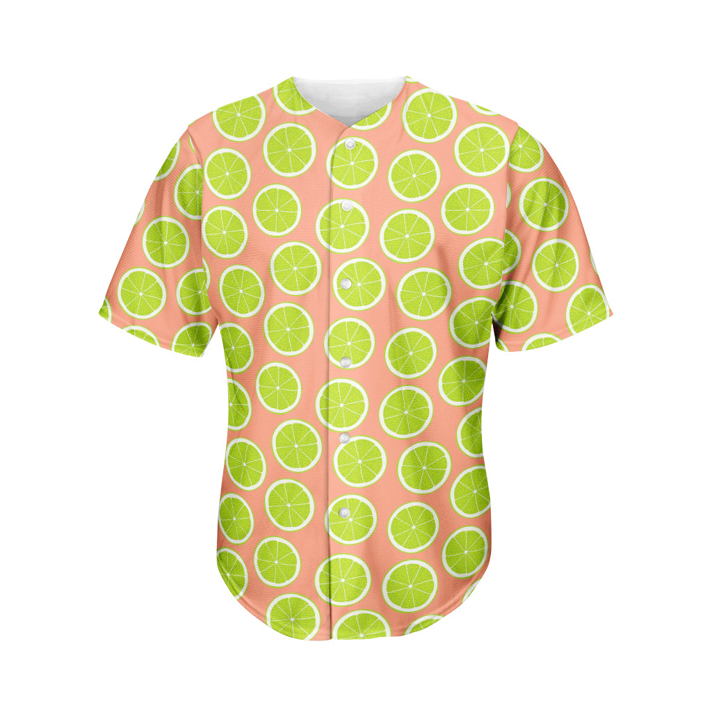 Cute Lime Pattern Print Men's Baseball Jersey