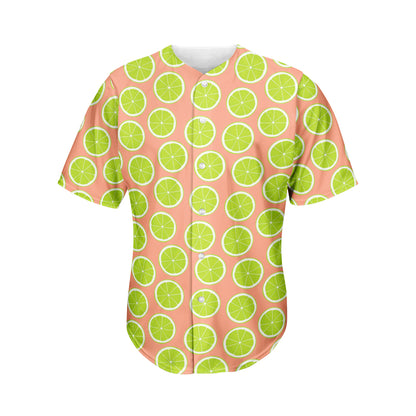 Cute Lime Pattern Print Men's Baseball Jersey