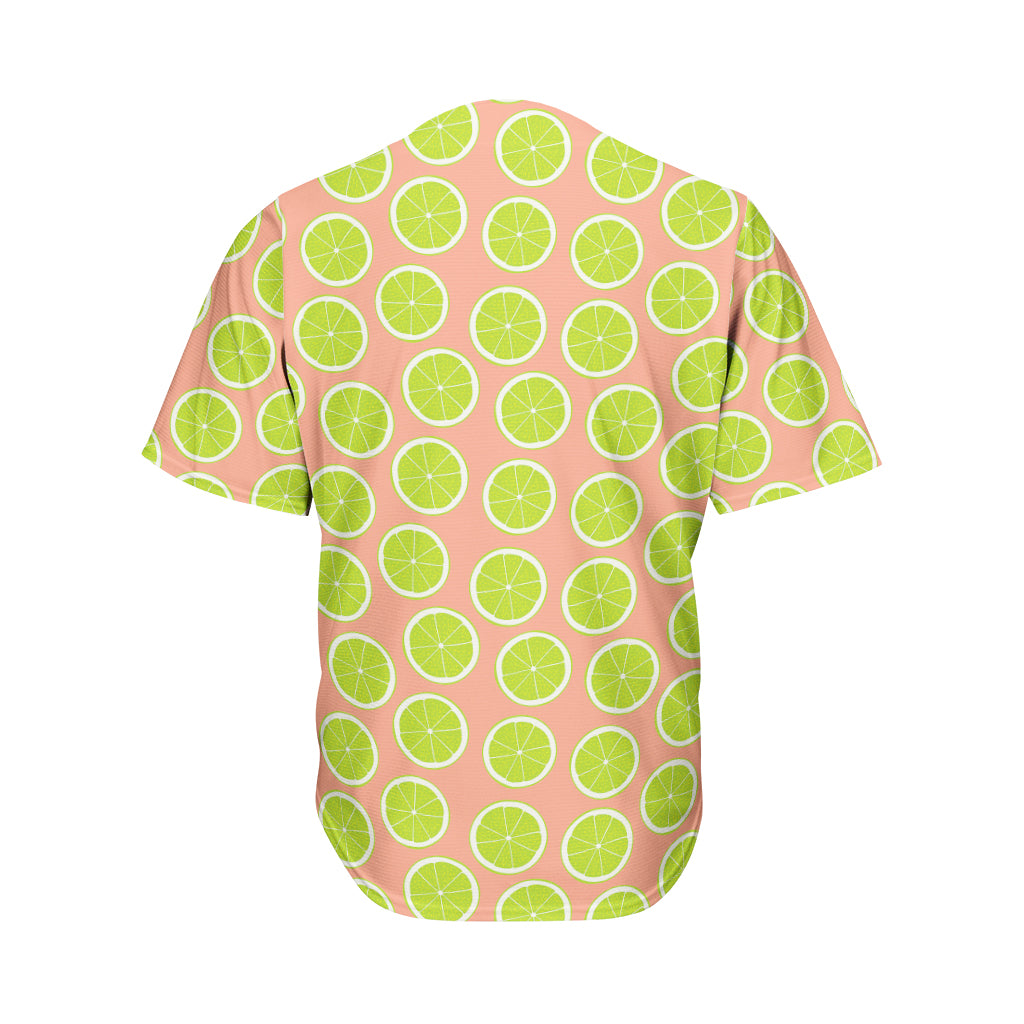 Cute Lime Pattern Print Men's Baseball Jersey