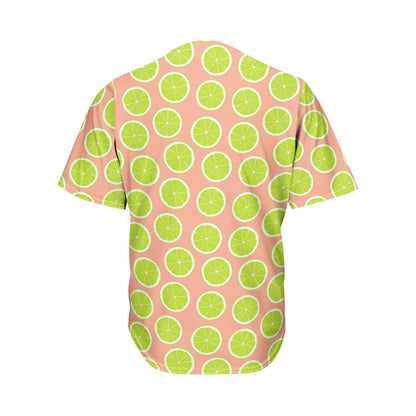Cute Lime Pattern Print Men's Baseball Jersey