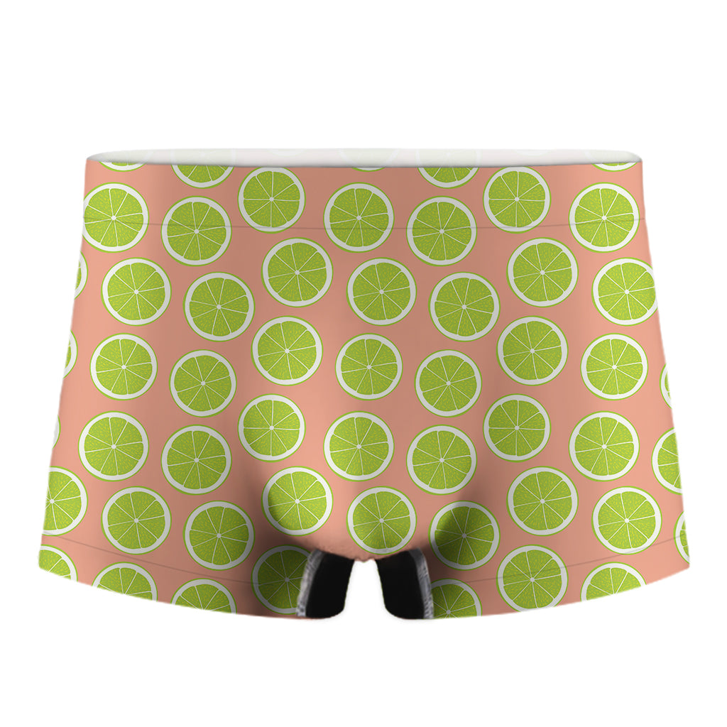 Cute Lime Pattern Print Men's Boxer Briefs
