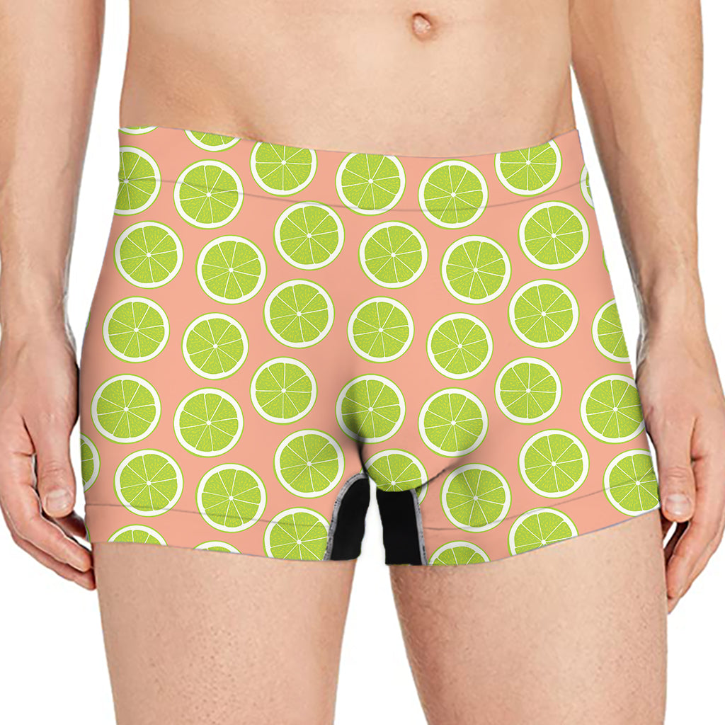 Cute Lime Pattern Print Men's Boxer Briefs