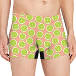 Cute Lime Pattern Print Men's Boxer Briefs