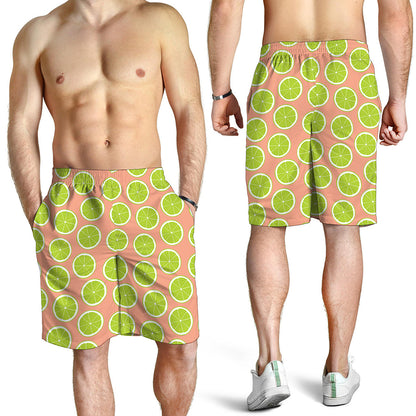 Cute Lime Pattern Print Men's Shorts