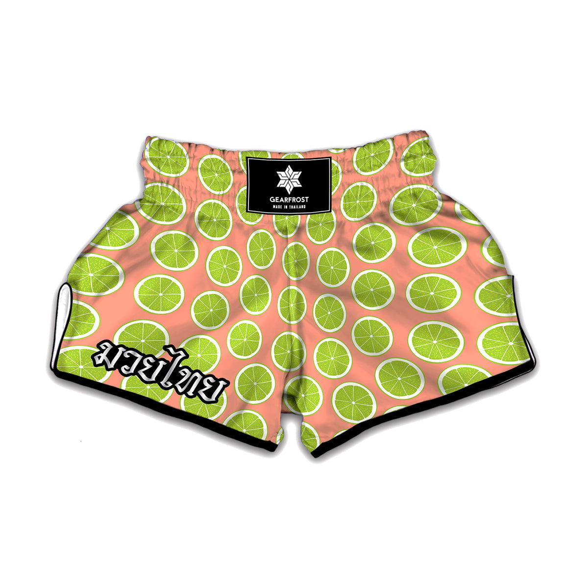 Cute Lime Pattern Print Muay Thai Boxing Shorts