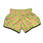 Cute Lime Pattern Print Muay Thai Boxing Shorts