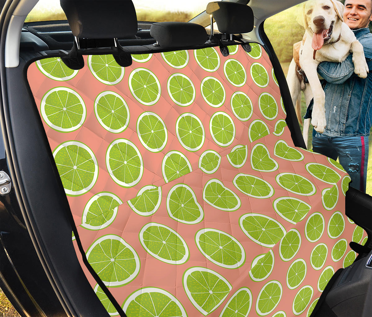 Cute Lime Pattern Print Pet Car Back Seat Cover