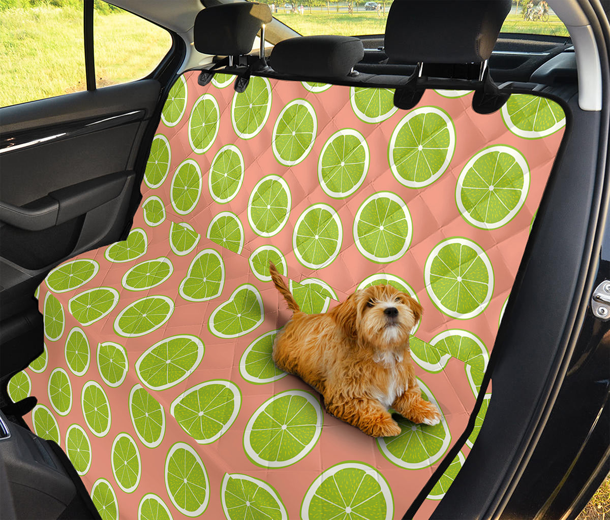 Cute Lime Pattern Print Pet Car Back Seat Cover