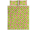 Cute Lime Pattern Print Quilt Bed Set
