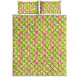 Cute Lime Pattern Print Quilt Bed Set