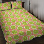 Cute Lime Pattern Print Quilt Bed Set