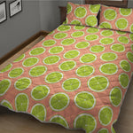 Cute Lime Pattern Print Quilt Bed Set