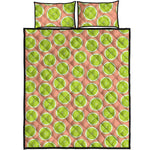 Cute Lime Pattern Print Quilt Bed Set