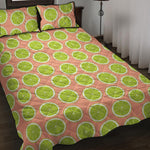 Cute Lime Pattern Print Quilt Bed Set