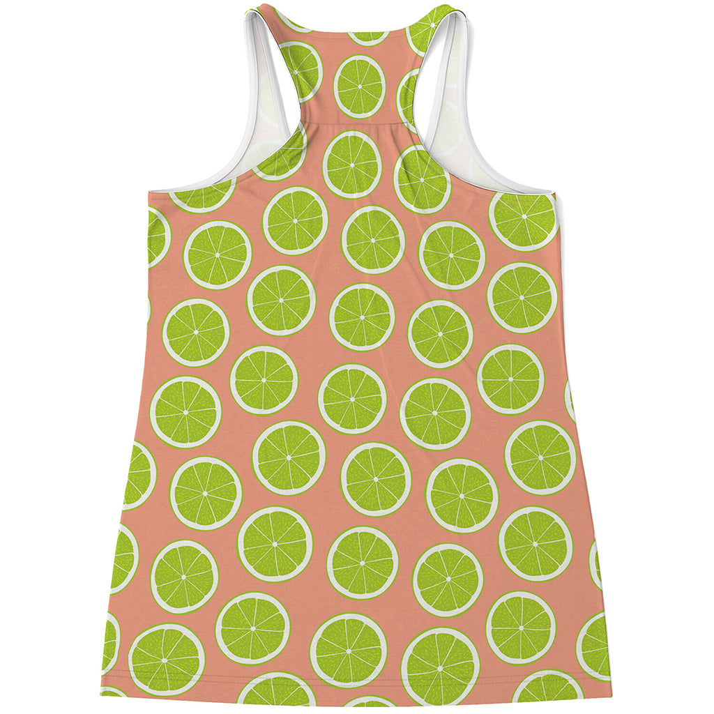 Cute Lime Pattern Print Women's Racerback Tank Top
